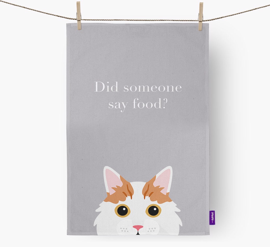 'Did Someone Say Food?' - Personalised {breedFullName} Tea Towel