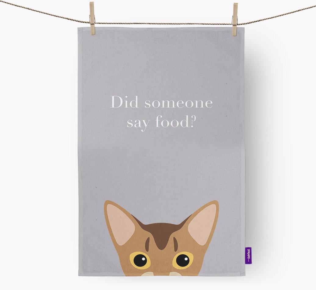 'Did Someone Say Food?' - Personalized {breedFullName} Dish Towel