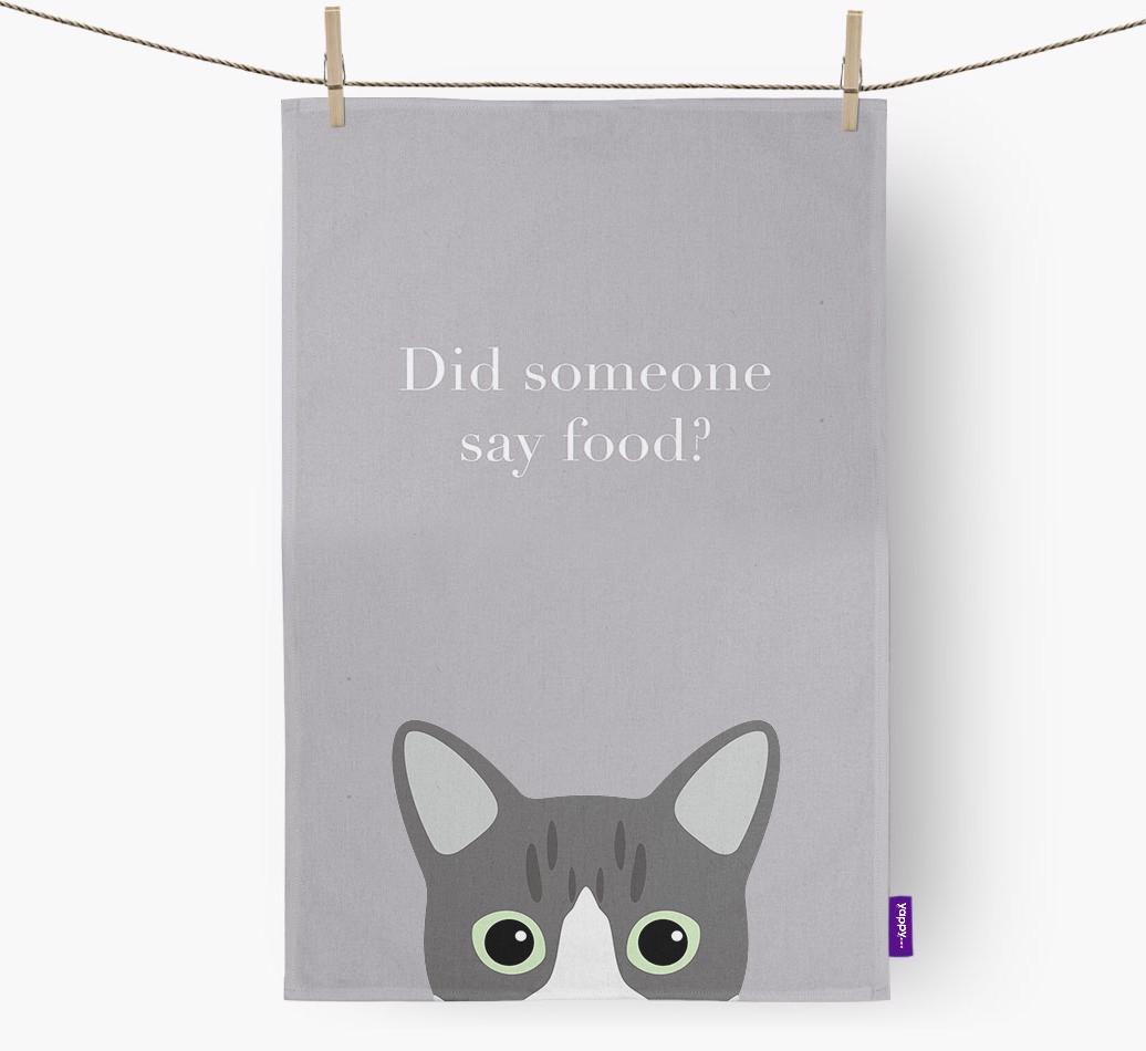 'Did Someone Say Food?' - Personalized {breedFullName} Dish Towel