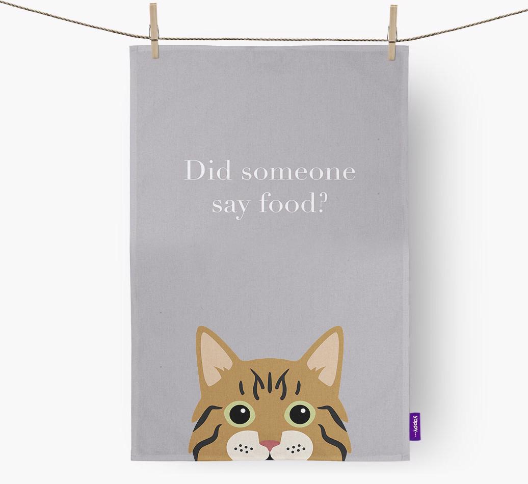 'Did Someone Say Food?' - Personalized {breedFullName} Dish Towel