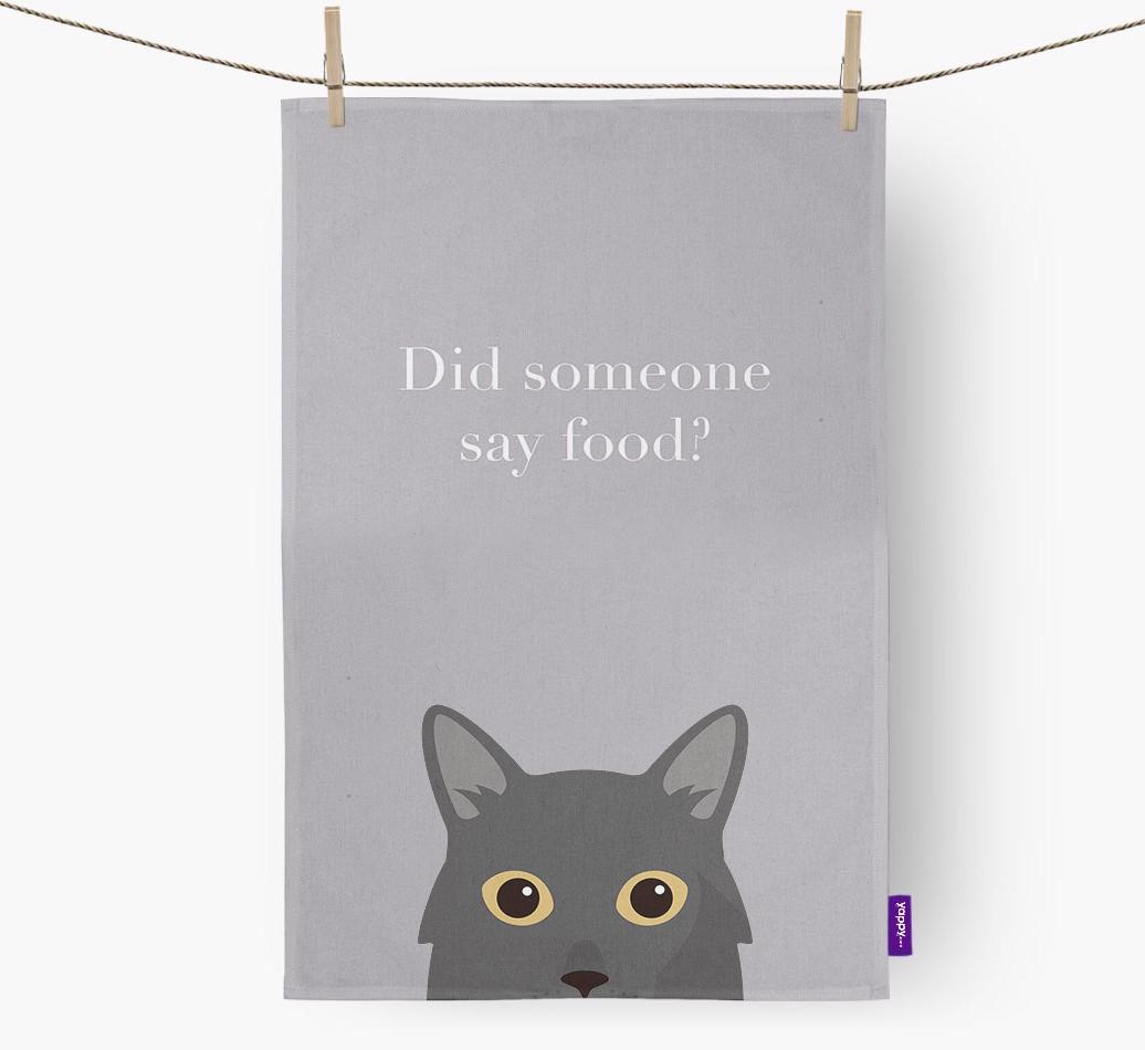 'Did Someone Say Food?' - Personalized {breedFullName} Dish Towel