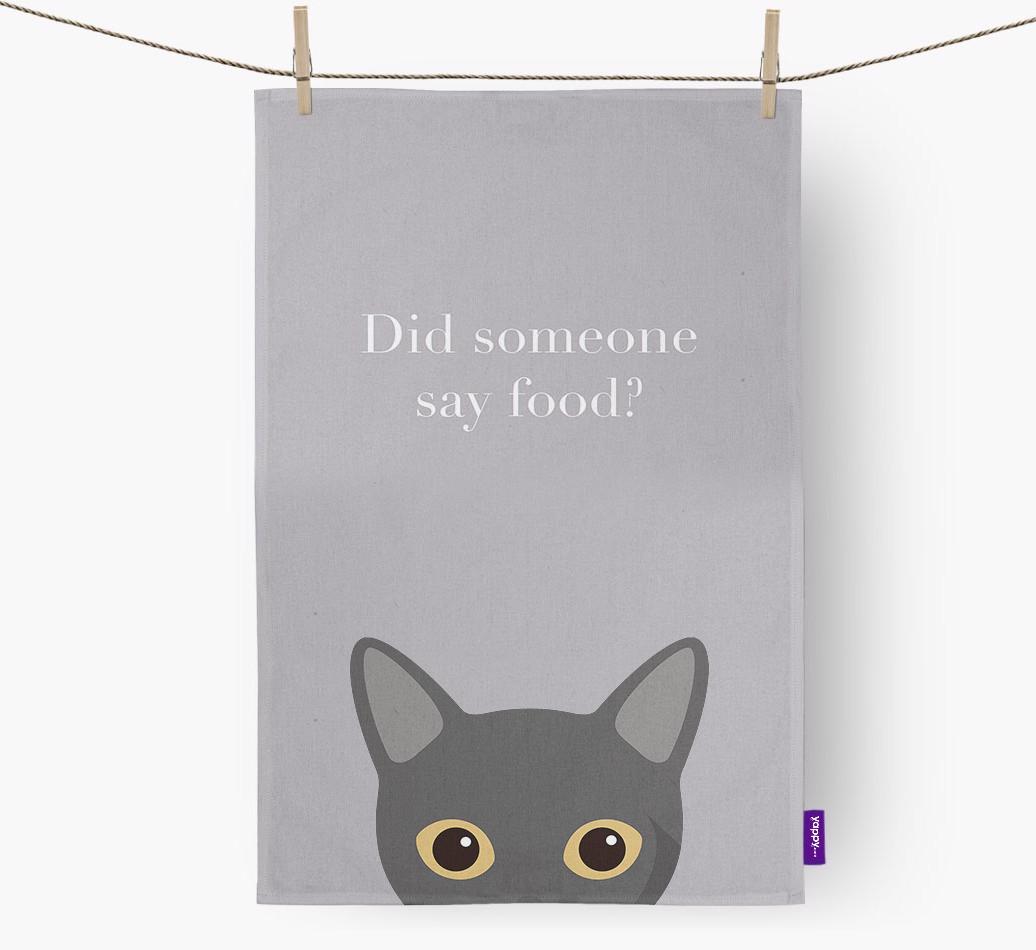'Did Someone Say Food?' - Personalized {breedFullName} Dish Towel