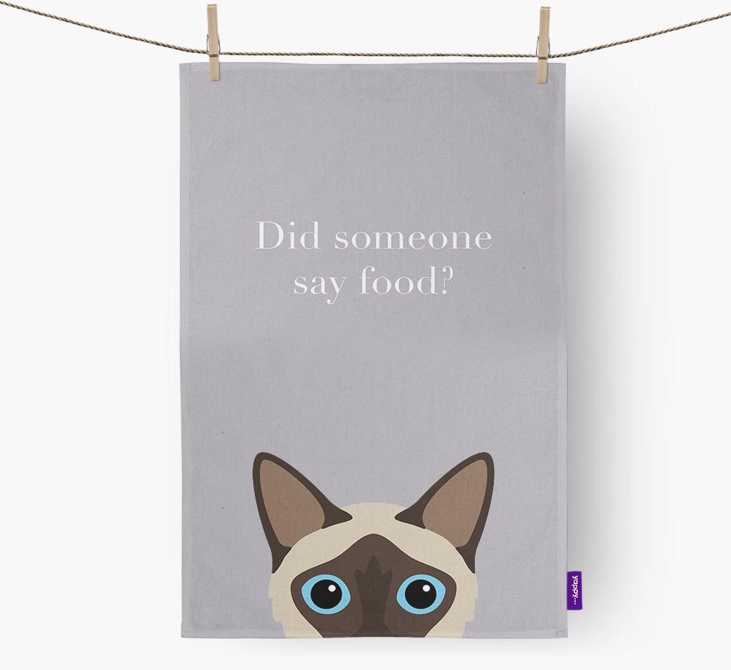 'Did Someone Say Food?' - Personalized {breedFullName} Dish Towel