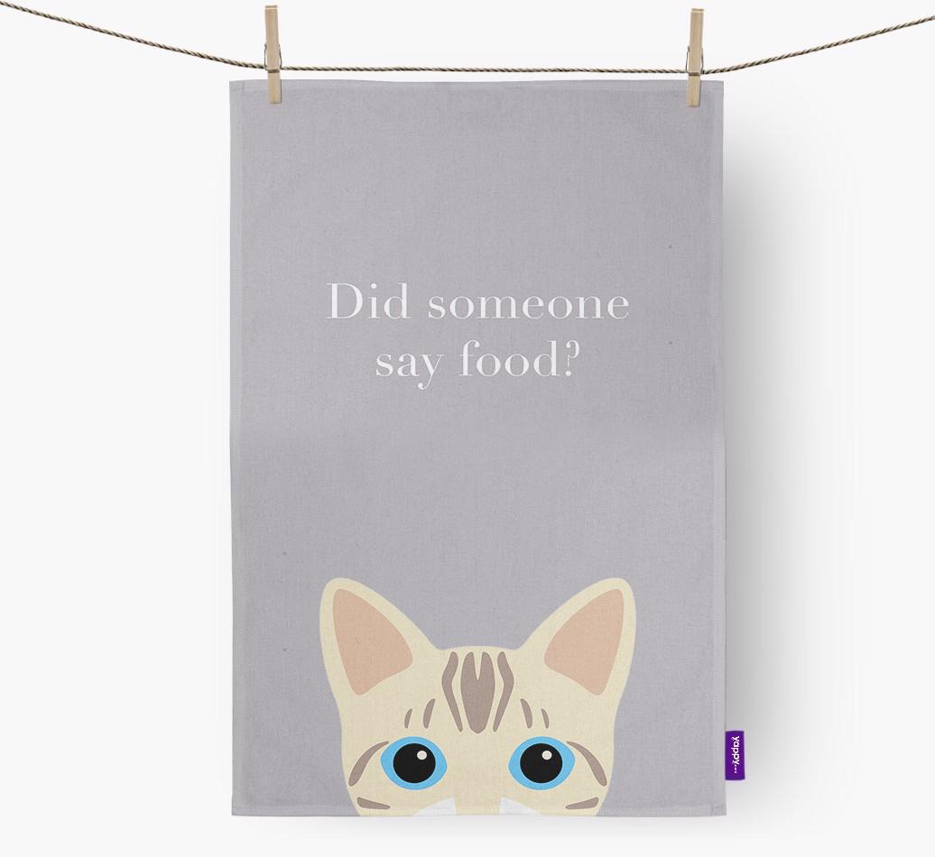 'Did Someone Say Food?' - Personalized {breedFullName} Dish Towel