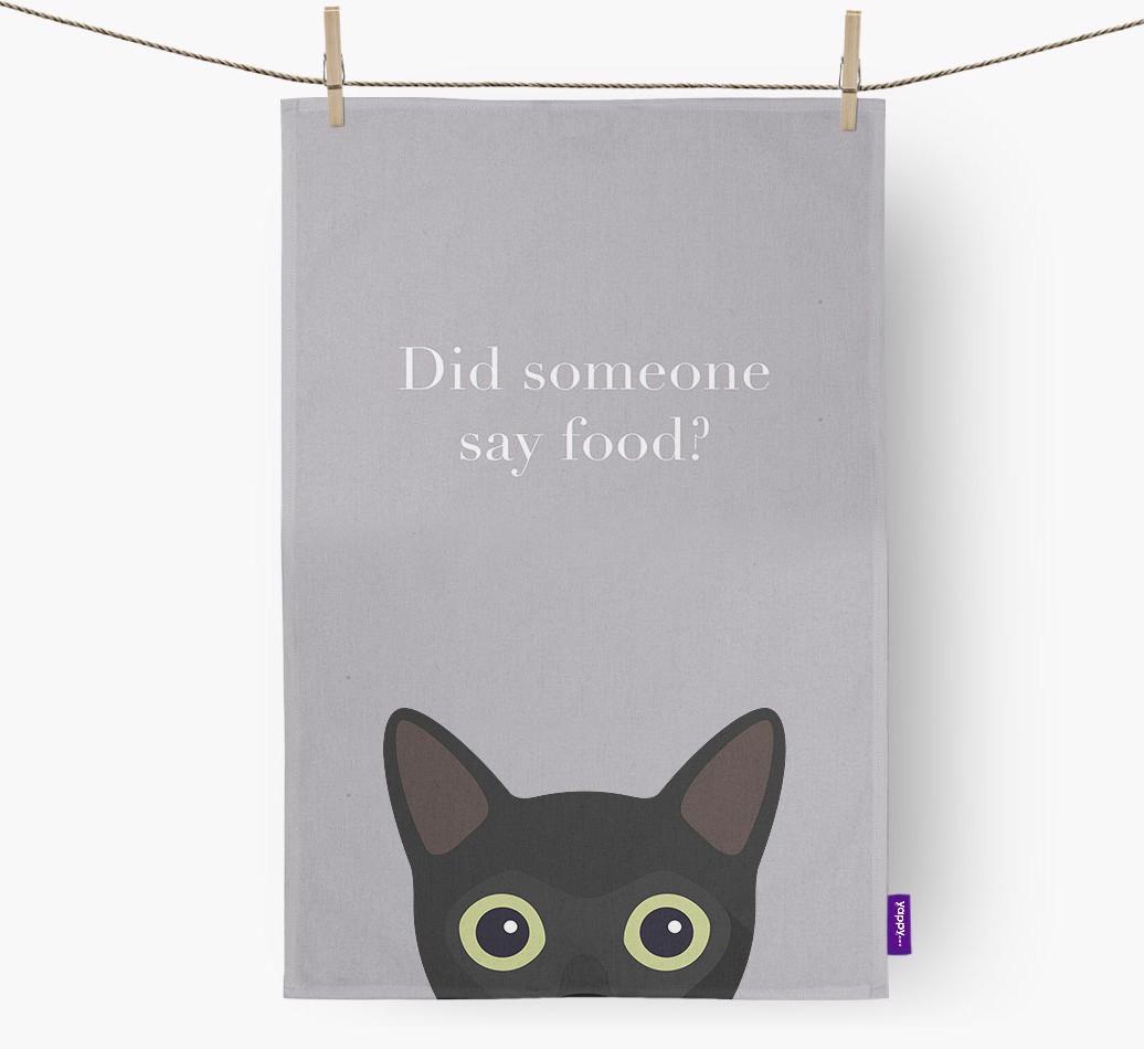 'Did Someone Say Food?' - Personalized {breedFullName} Dish Towel