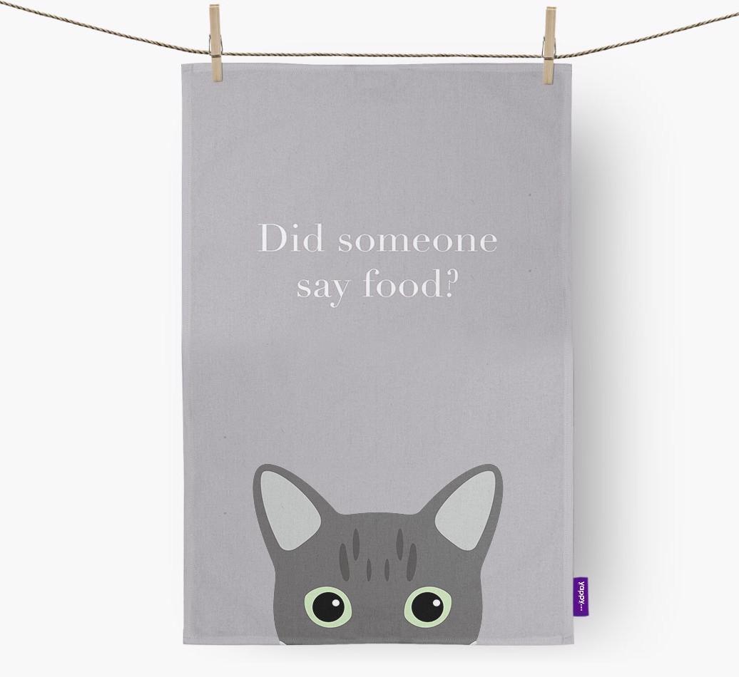 'Did Someone Say Food?' - Personalized {breedFullName} Dish Towel