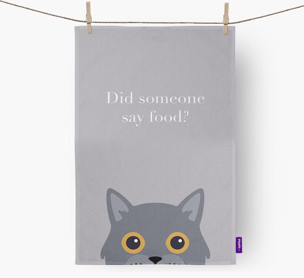 'Did Someone Say Food?' - Personalized {breedFullName} Dish Towel
