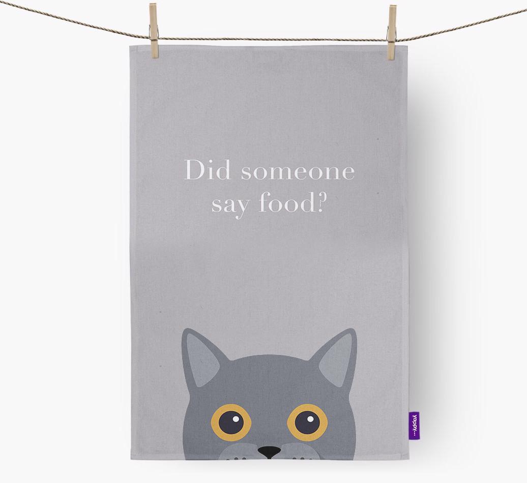 'Did Someone Say Food?' - Personalized {breedFullName} Dish Towel
