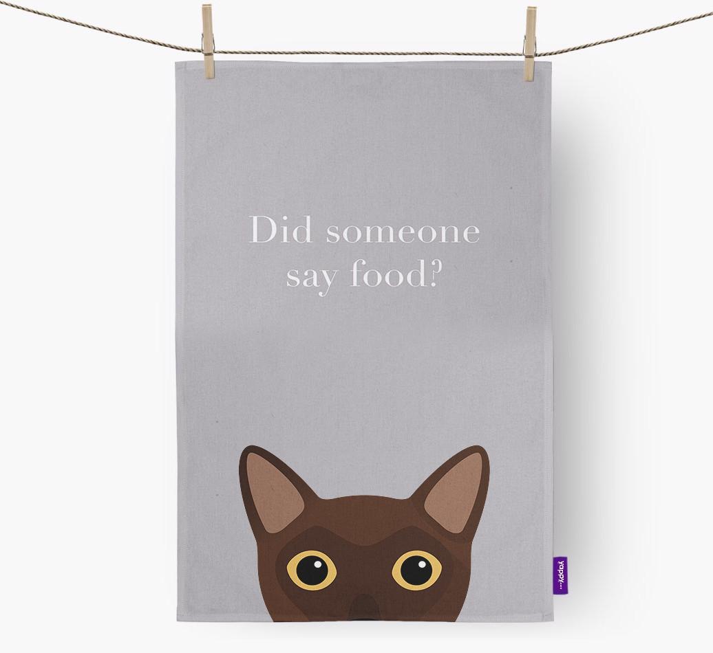 'Did Someone Say Food?' - Personalized {breedFullName} Dish Towel