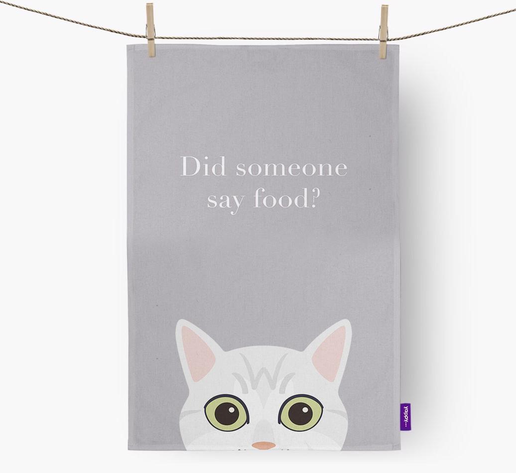 'Did Someone Say Food?' - Personalized {breedFullName} Dish Towel