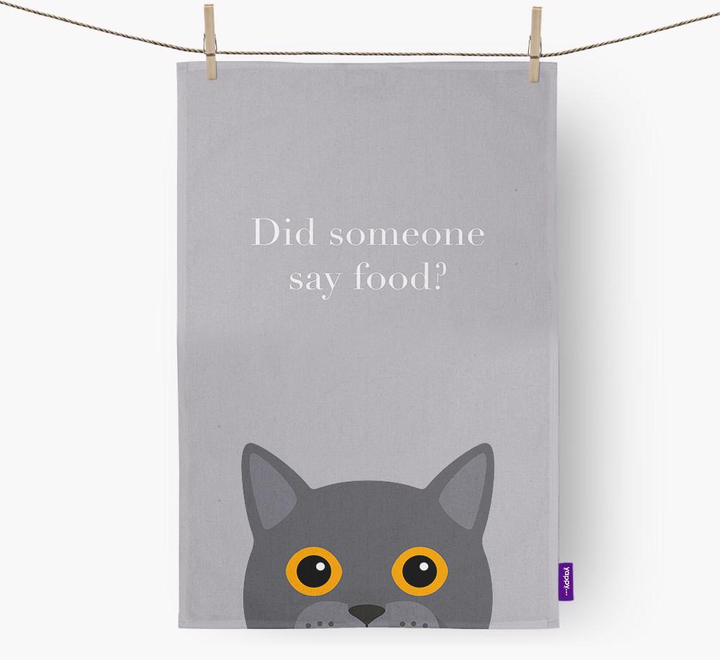 'Did Someone Say Food?' - Personalized {breedFullName} Dish Towel