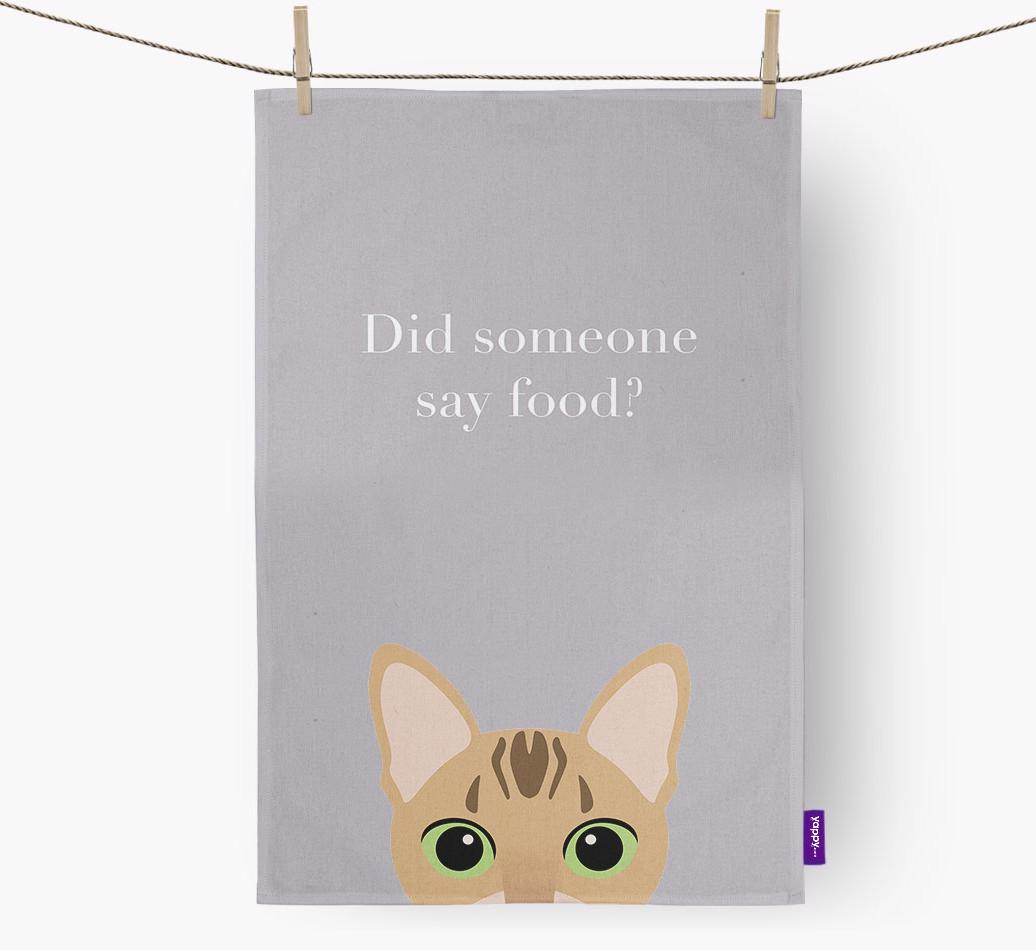 'Did Someone Say Food?' - Personalized {breedFullName} Dish Towel