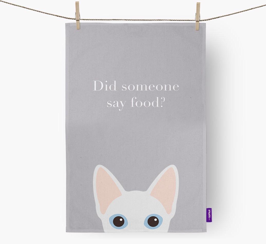 'Did Someone Say Food?' - Personalized {breedFullName} Dish Towel