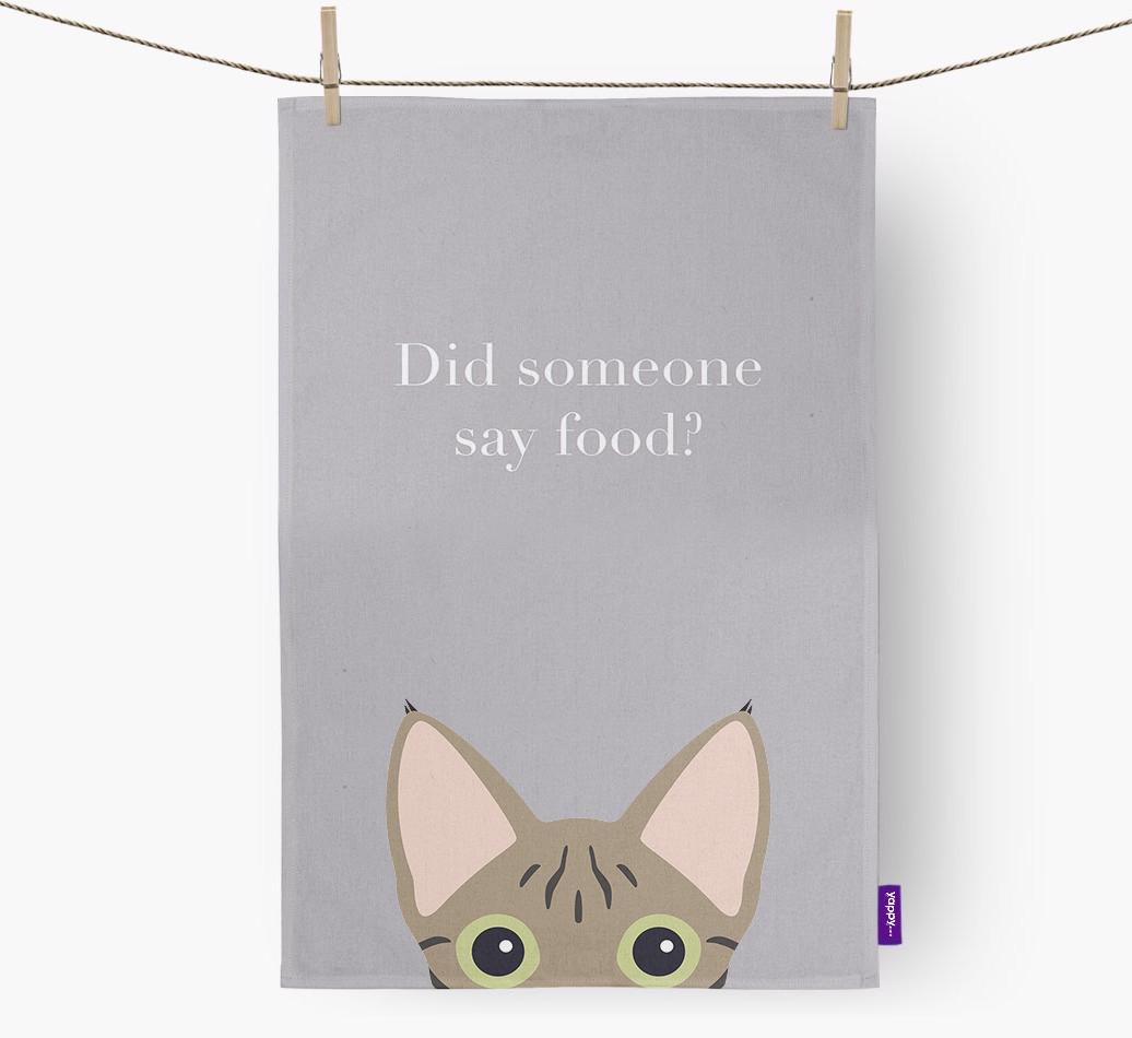 'Did Someone Say Food?' - Personalized {breedFullName} Dish Towel