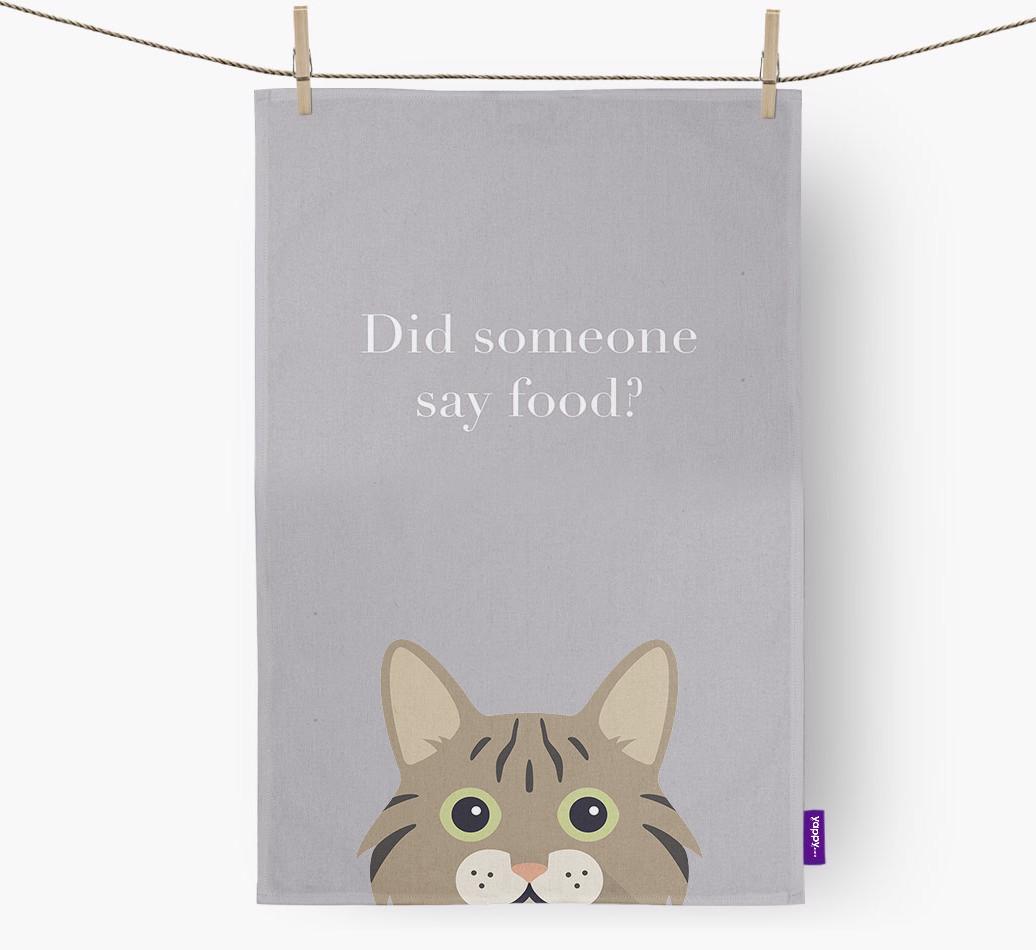 'Did Someone Say Food?' - Personalized {breedFullName} Dish Towel