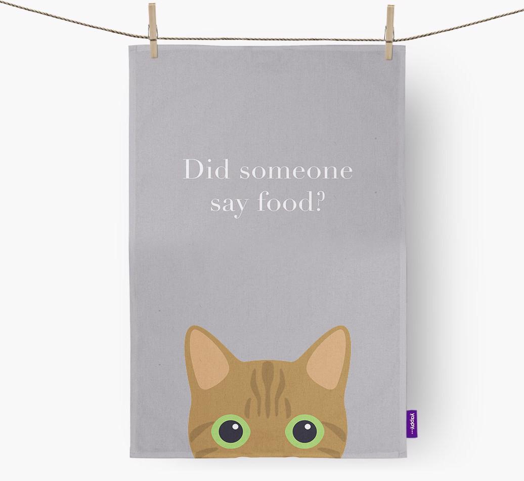 'Did Someone Say Food?' - Personalized {breedFullName} Dish Towel