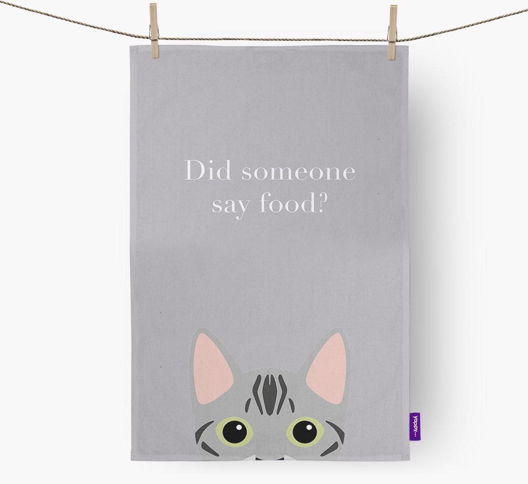 'Did Someone Say Food?' - Personalized {breedFullName} Dish Towel