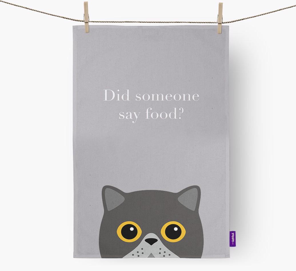 'Did Someone Say Food?' - Personalized {breedFullName} Dish Towel