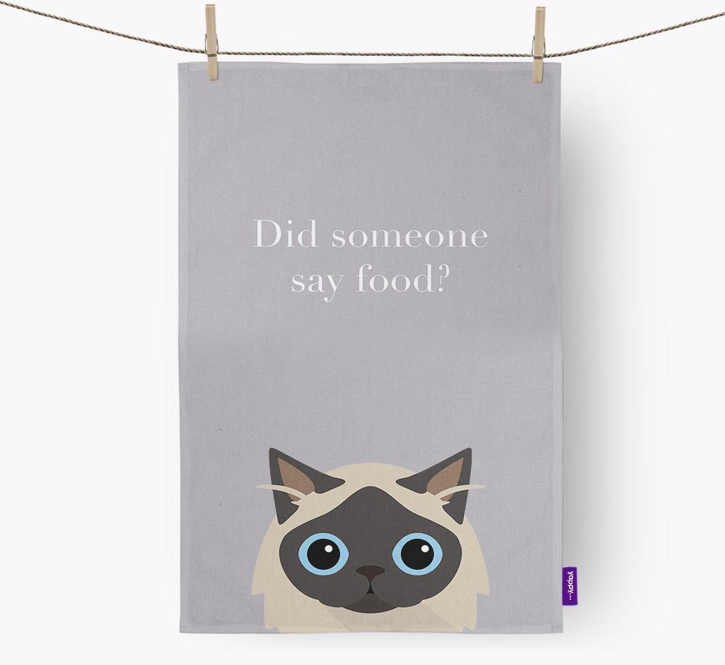 'Did Someone Say Food?' - Personalized {breedFullName} Dish Towel