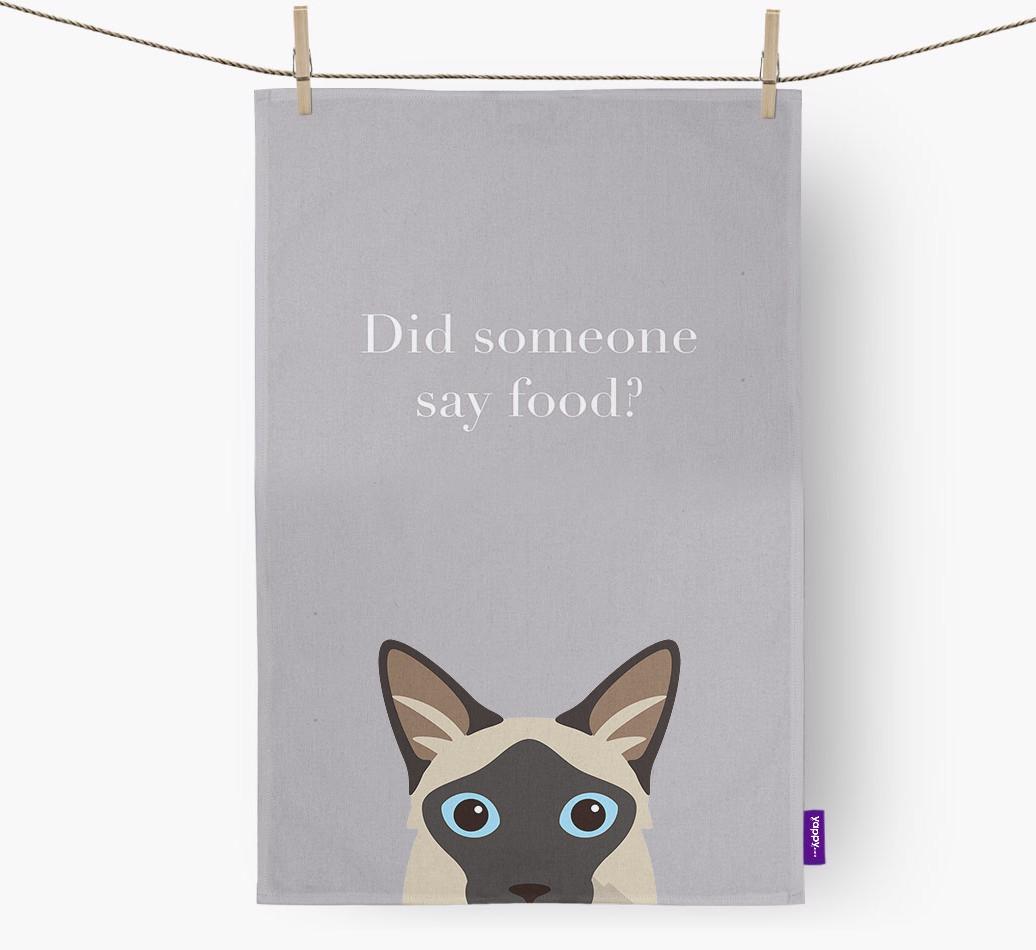 'Did Someone Say Food?' - Personalized {breedFullName} Dish Towel