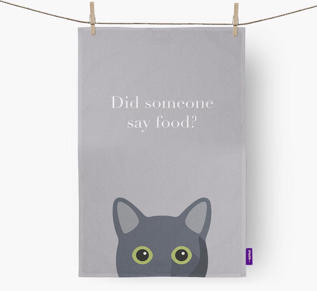 'Did Someone Say Food?' - Personalized {breedFullName} Dish Towel