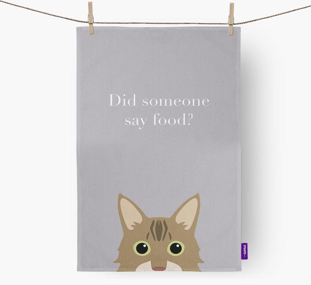 'Did Someone Say Food?' - Personalized {breedFullName} Dish Towel