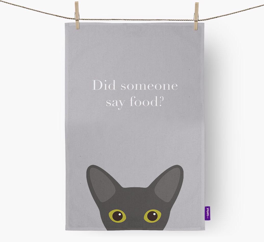 'Did Someone Say Food?' - Personalized {breedFullName} Dish Towel