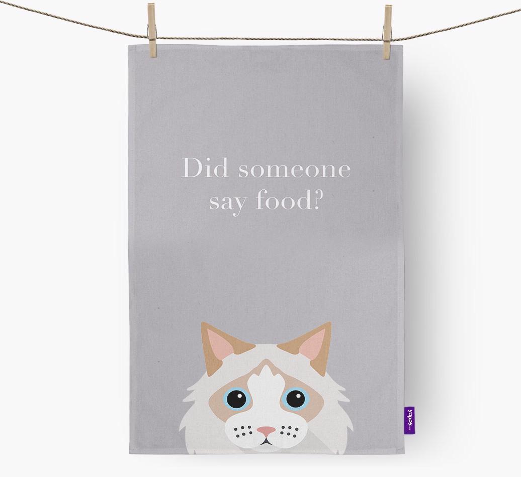 'Did Someone Say Food?' - Personalized {breedFullName} Dish Towel