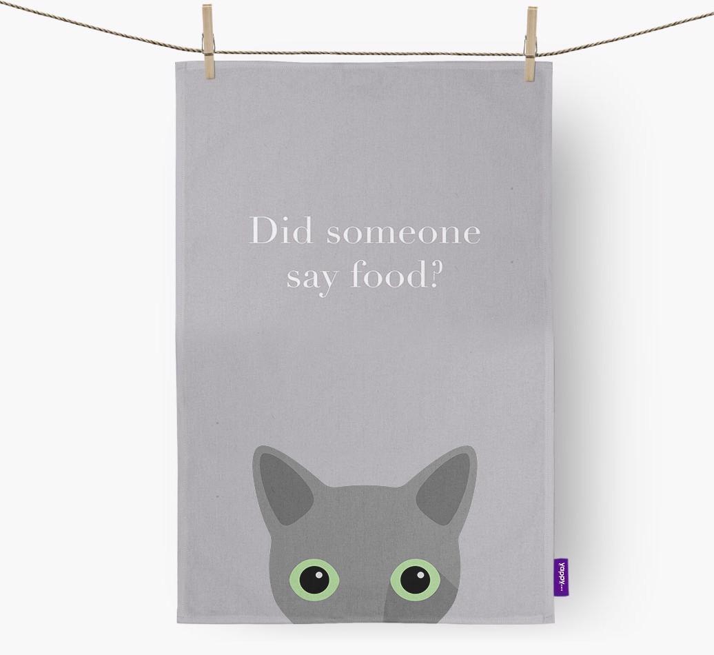 'Did Someone Say Food?' - Personalized {breedFullName} Dish Towel
