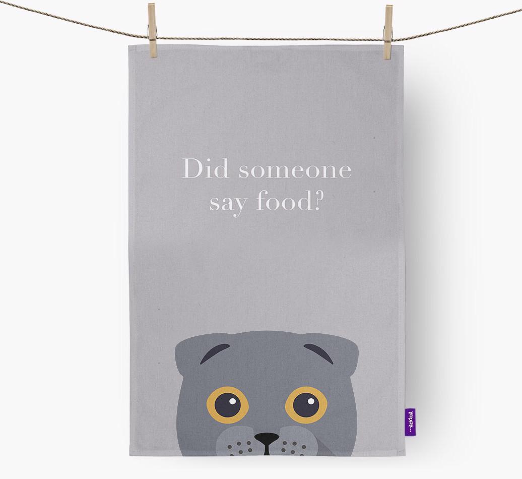 'Did Someone Say Food?' - Personalized {breedFullName} Dish Towel