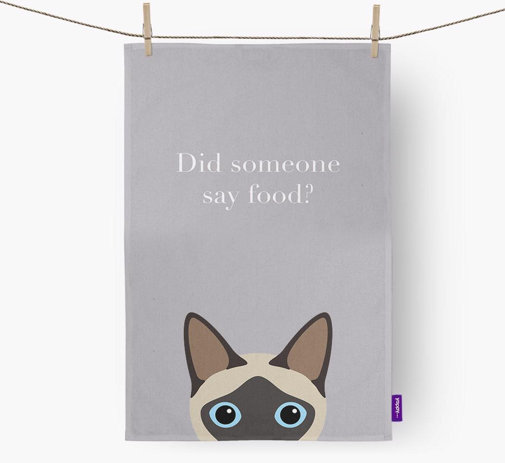 'Did Someone Say Food?' - Personalized {breedFullName} Dish Towel