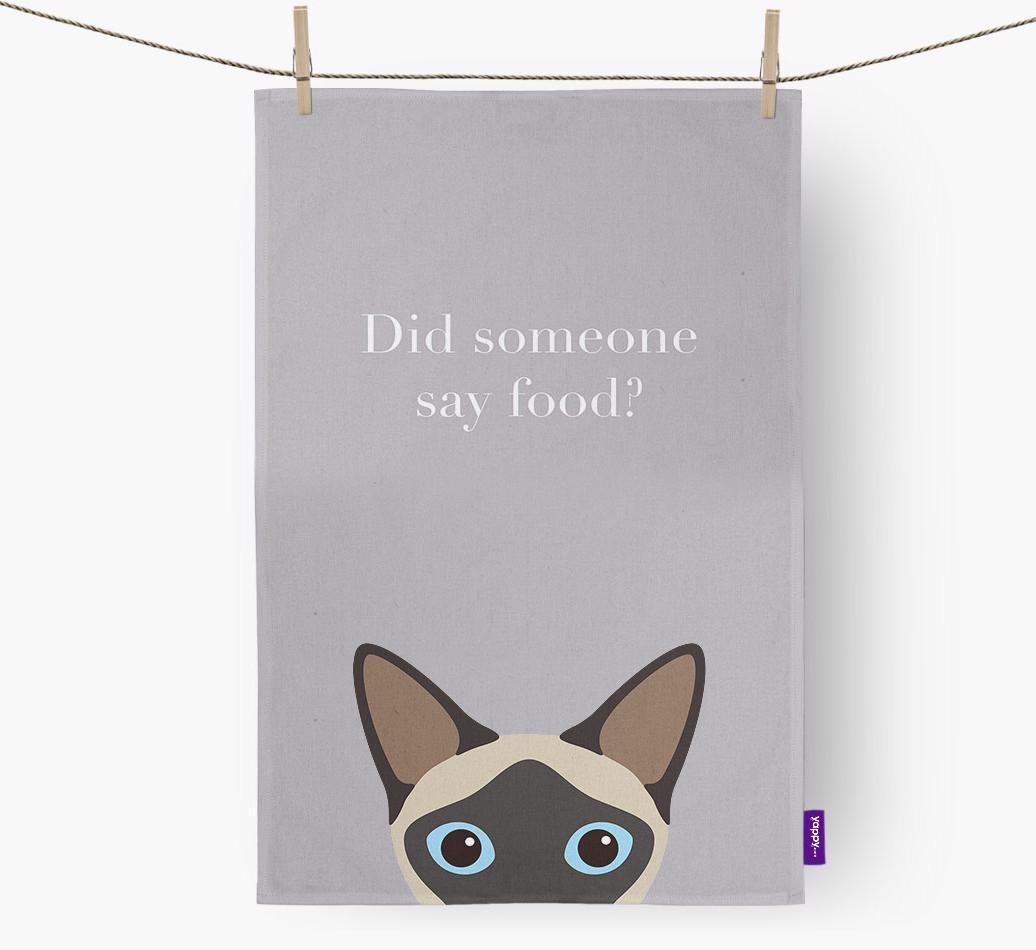 'Did Someone Say Food?' - Personalized {breedFullName} Dish Towel