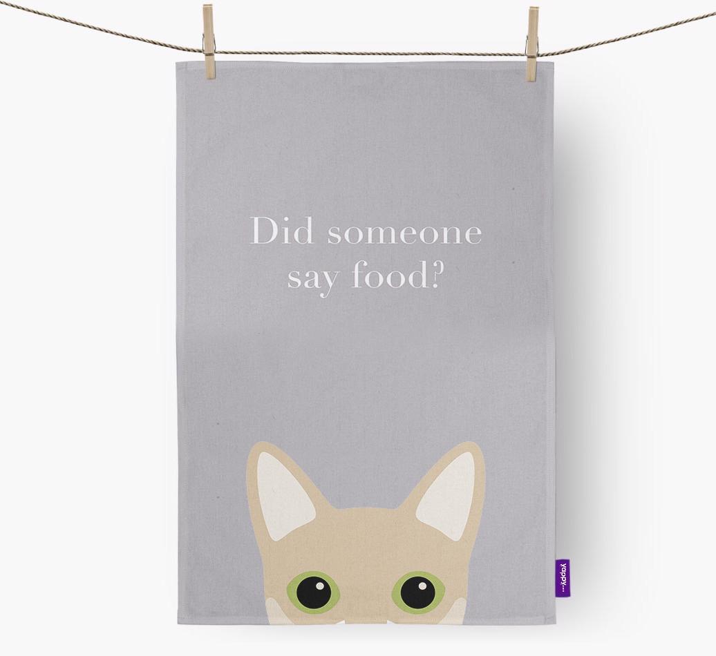 'Did Someone Say Food?' - Personalized {breedFullName} Dish Towel
