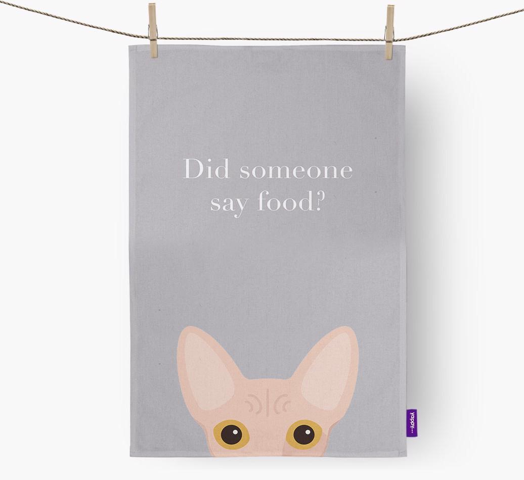 'Did Someone Say Food?' - Personalized {breedFullName} Dish Towel