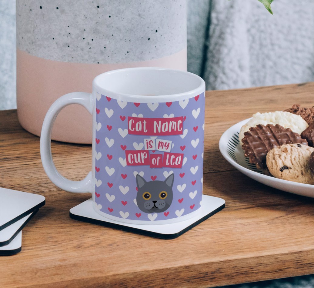 {dogsName} Is My Cup of Tea: Personalised {breedCommonName} Mug