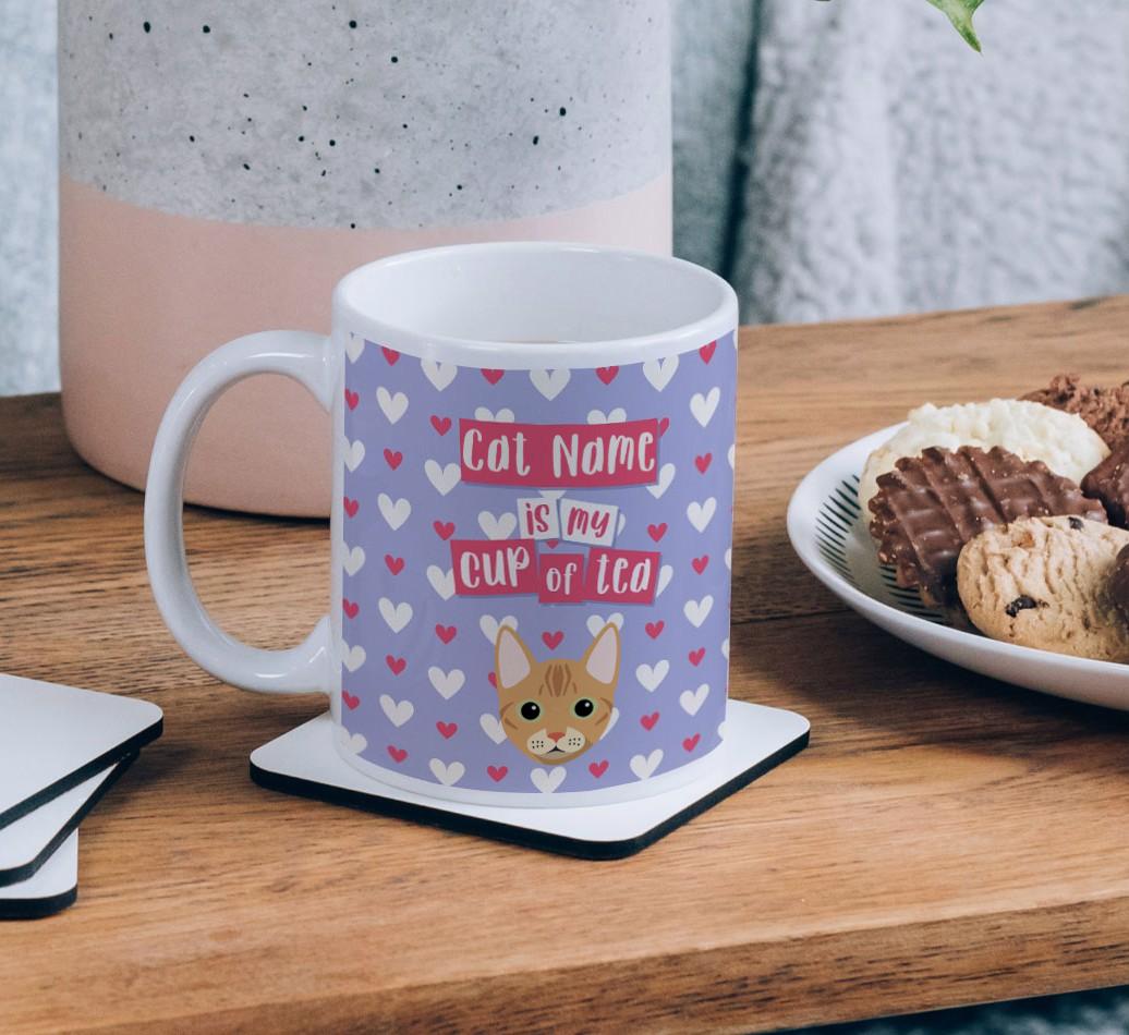 {dogsName} Is My Cup of Tea: Personalized {breedCommonName} Mug