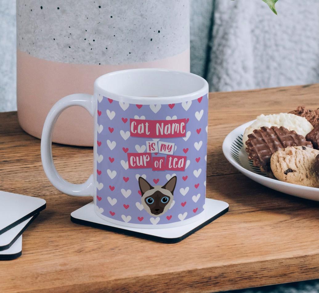 {dogsName} Is My Cup of Tea: Personalized {breedCommonName} Mug