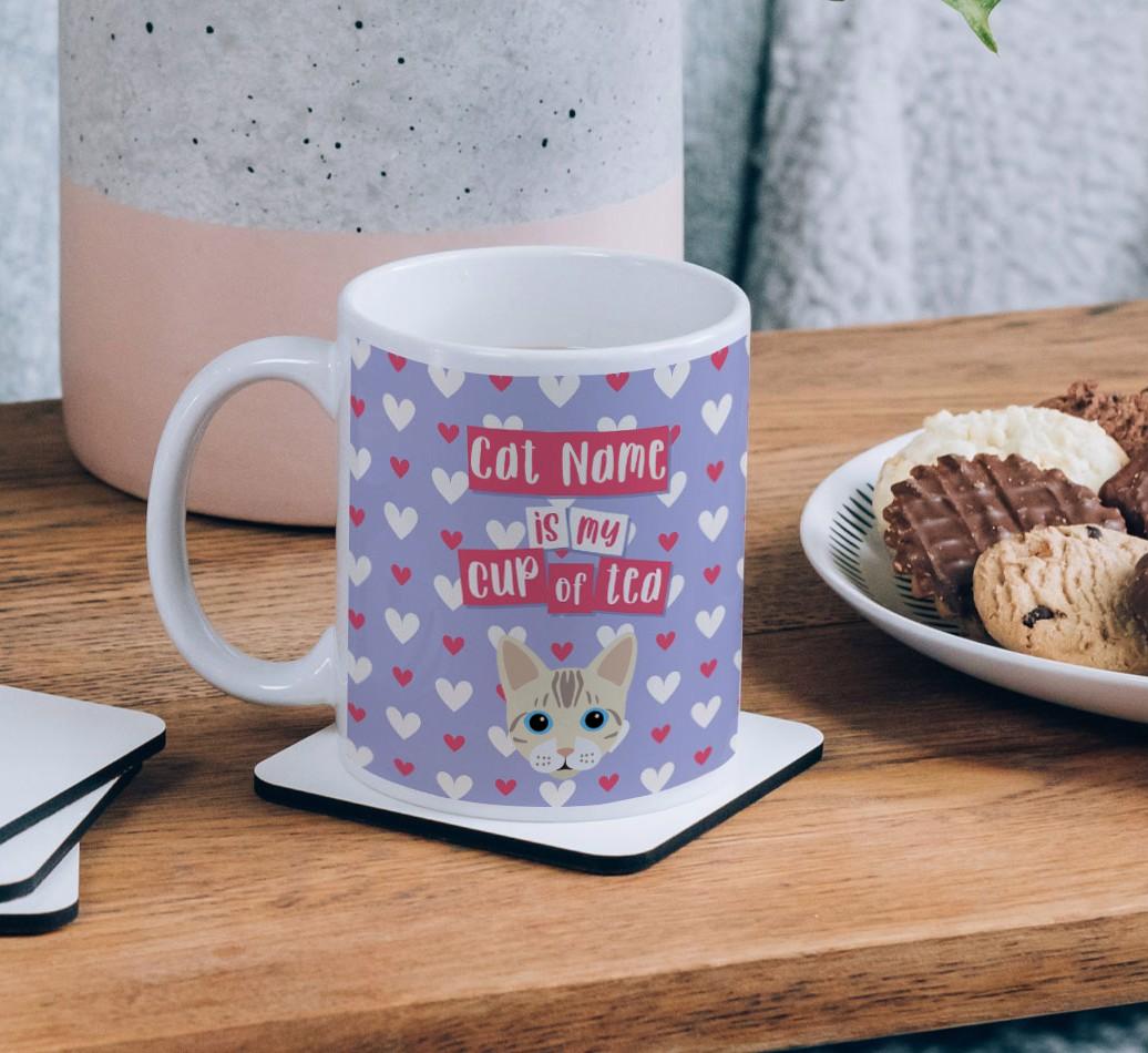 {dogsName} Is My Cup of Tea: Personalized {breedCommonName} Mug