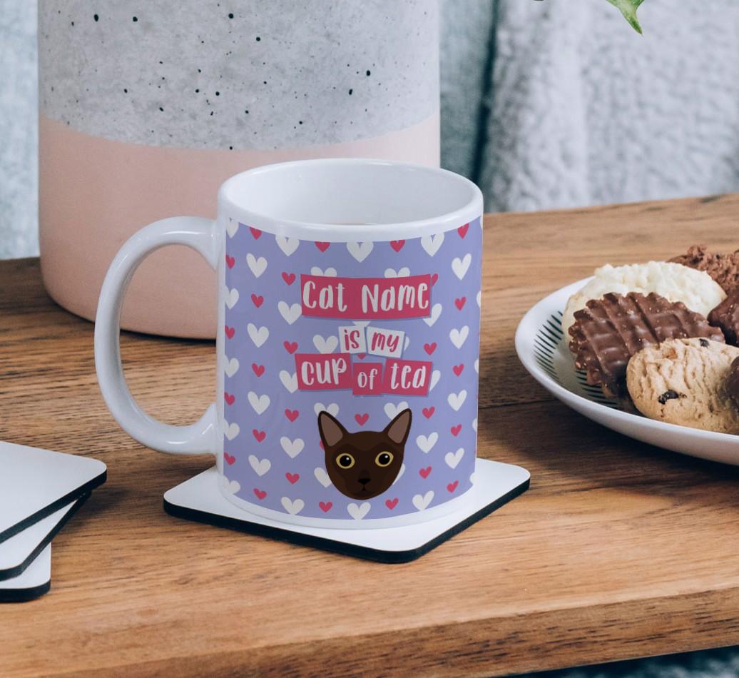 {dogsName} Is My Cup of Tea: Personalized {breedCommonName} Mug
