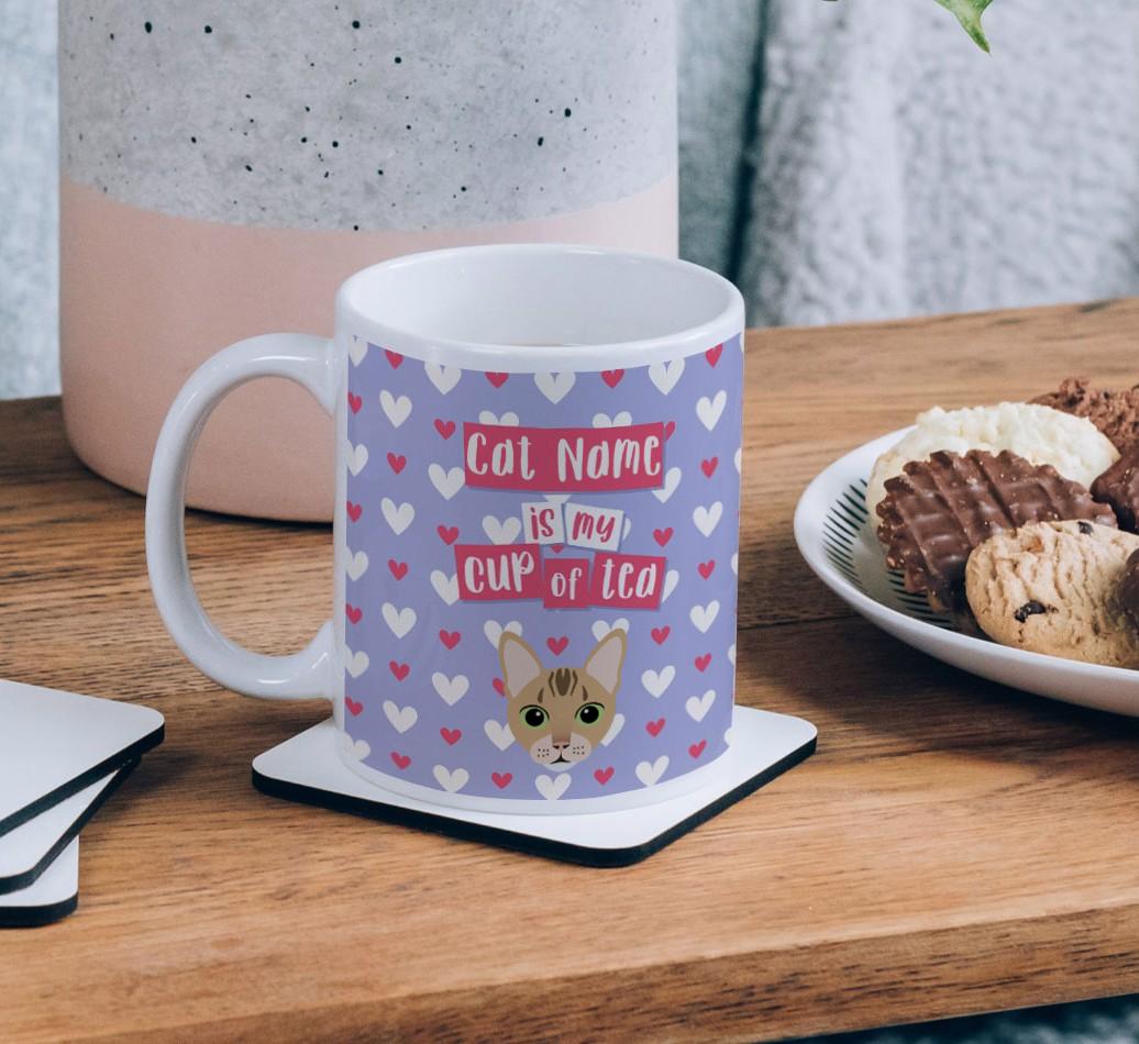 {dogsName} Is My Cup of Tea: Personalized {breedCommonName} Mug