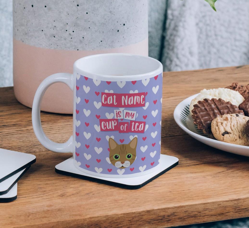 {dogsName} Is My Cup of Tea: Personalized {breedCommonName} Mug