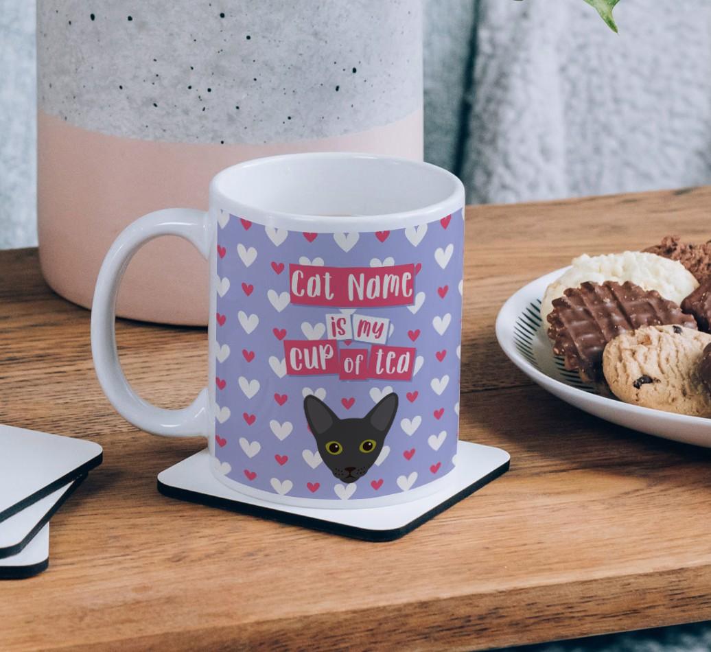 {dogsName} Is My Cup of Tea: Personalized {breedCommonName} Mug