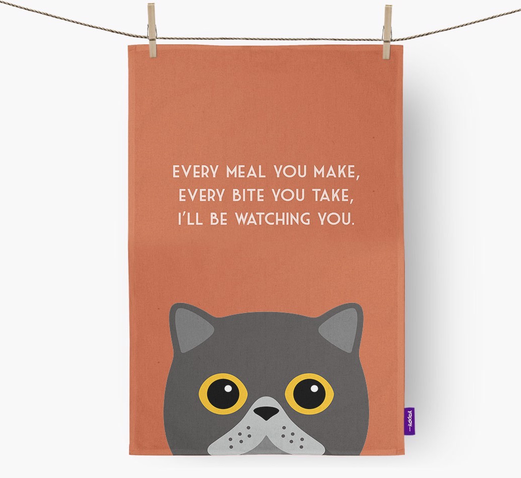'I'll Be Watching You' - Personalised {breedFullName} Tea Towel