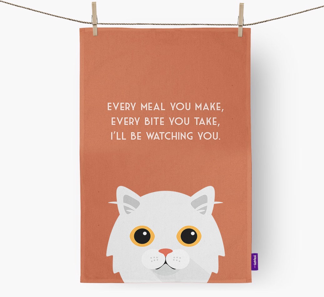 'I'll Be Watching You' - Personalised {breedFullName} Tea Towel