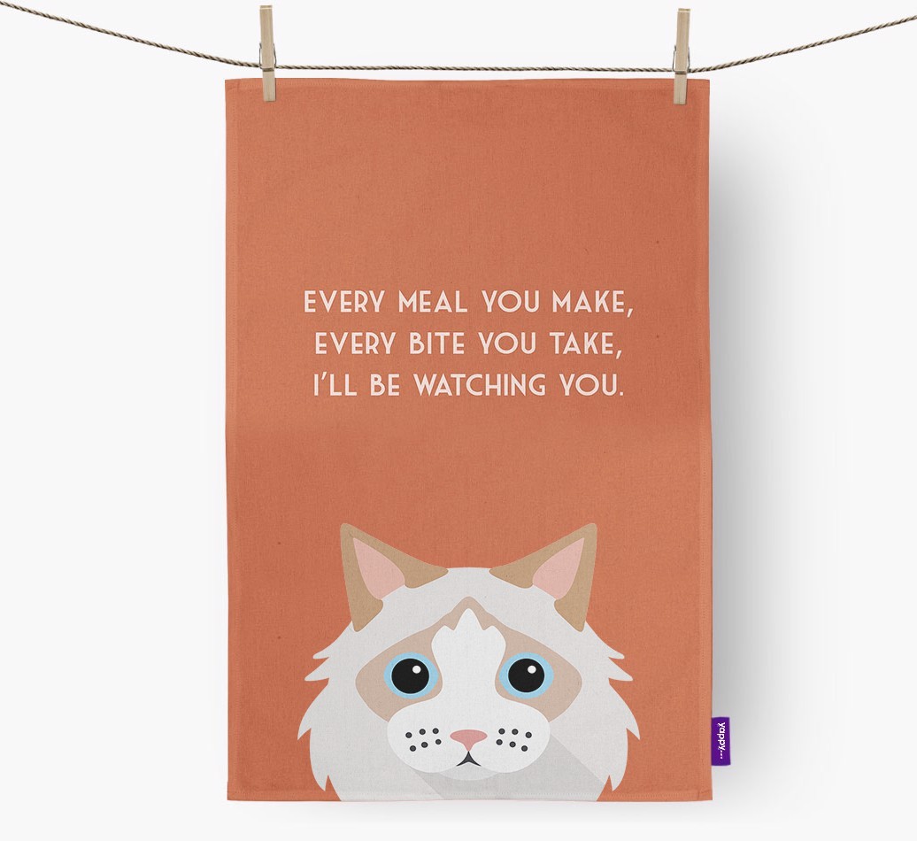 'I'll Be Watching You' - Personalised {breedFullName} Tea Towel