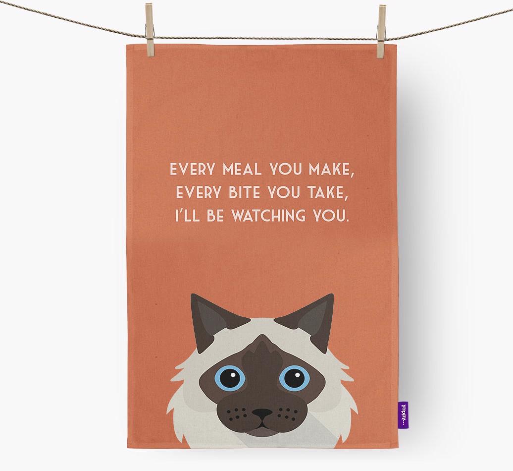 'I'll Be Watching You' - Personalized {breedFullName} Dish Towel