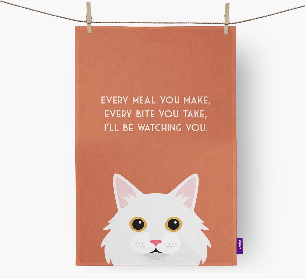 'I'll Be Watching You' - Personalised {breedFullName} Tea Towel