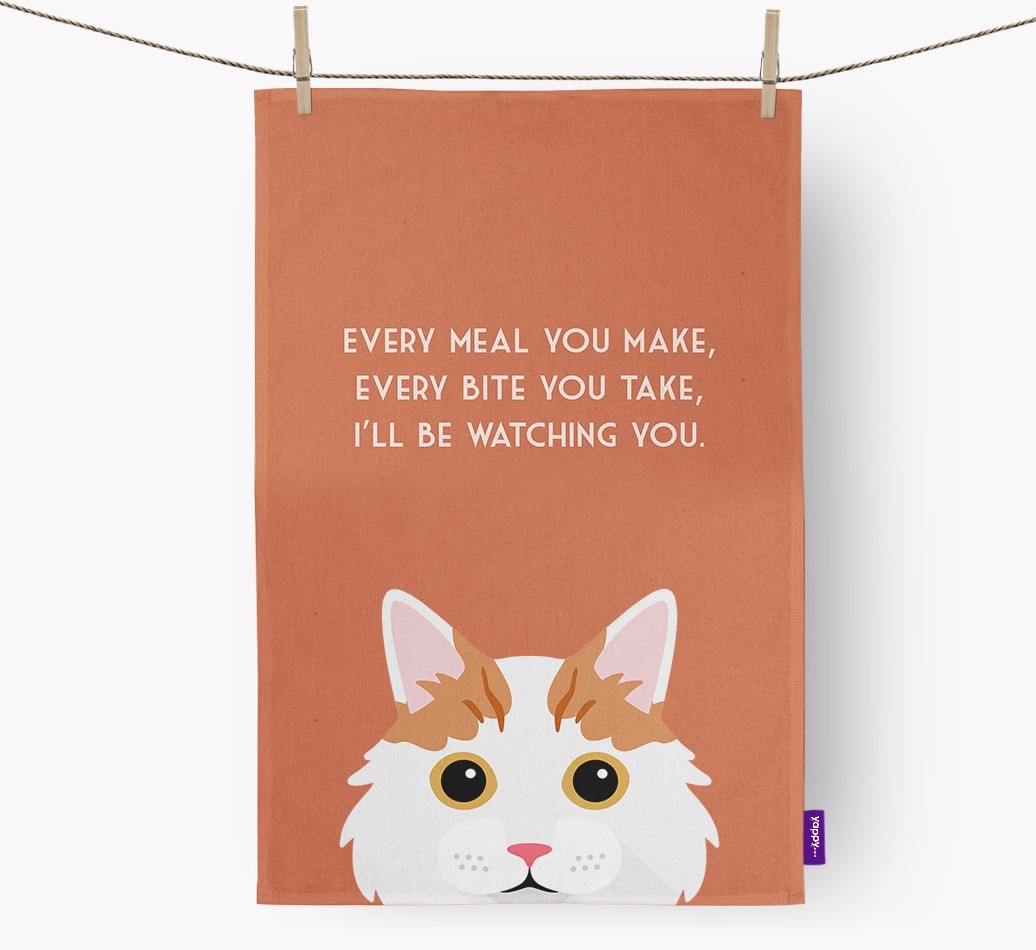 'I'll Be Watching You' - Personalised {breedFullName} Tea Towel