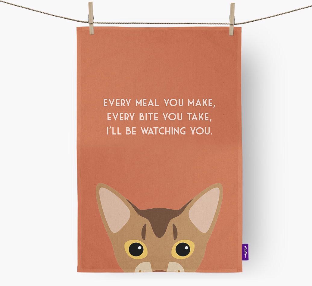 'I'll Be Watching You' - Personalized {breedFullName} Dish Towel
