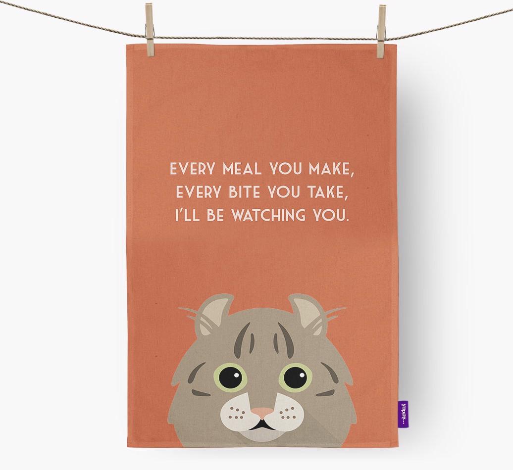 'I'll Be Watching You' - Personalized {breedFullName} Dish Towel